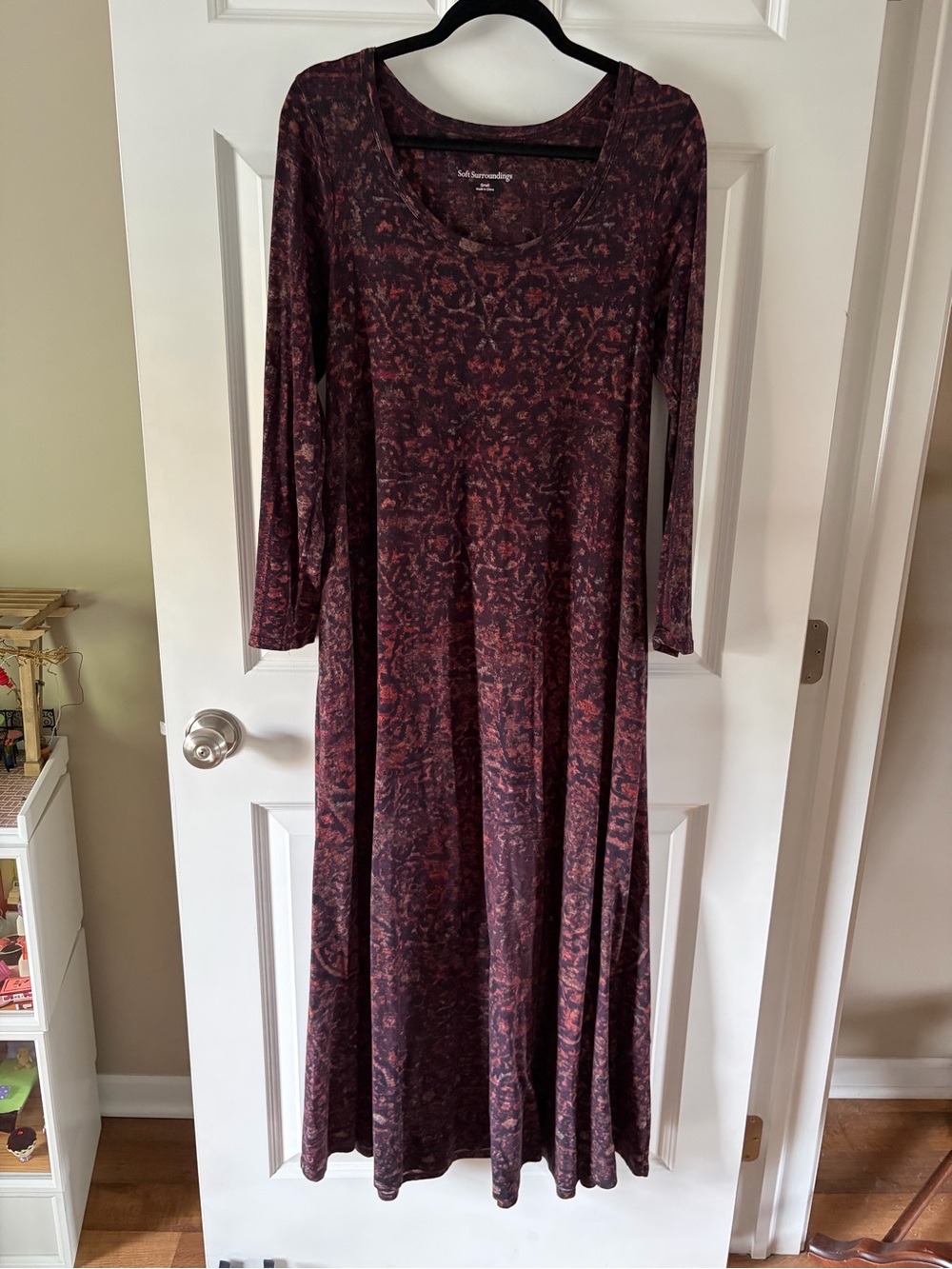 Sheer Floral Print Midi Dress with Chartreuse Trim - Picture 4 of 12